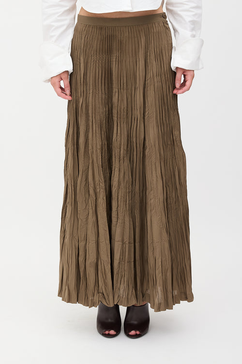 Issey Miyake Crushed Pleats Midi Skirt