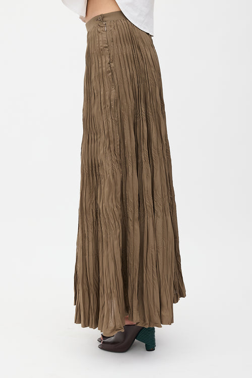 Issey Miyake Crushed Pleats Midi Skirt