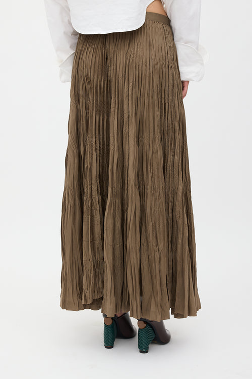 Issey Miyake Crushed Pleats Midi Skirt