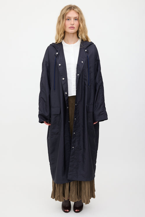 Tibi Crispy Nylon Hooded Coat