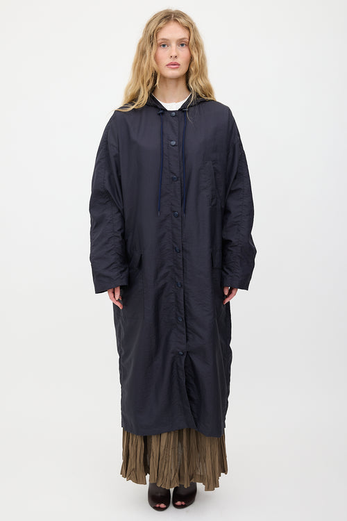 Tibi Crispy Nylon Hooded Coat