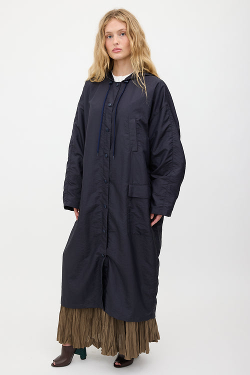 Tibi Crispy Nylon Hooded Coat