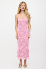 V. Chapman Lace Strapless Dress