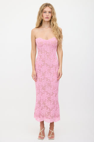 V. Chapman Lace Strapless Dress