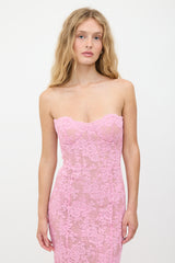 V. Chapman Lace Strapless Dress