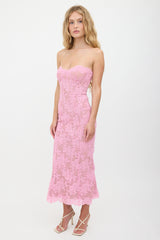 V. Chapman Lace Strapless Dress