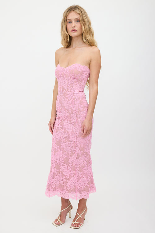 V. Chapman Lace Strapless Dress