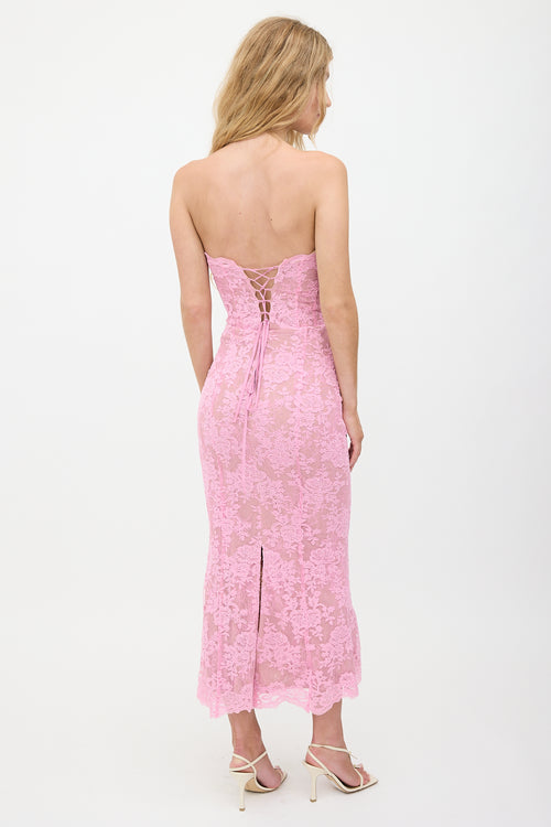 V. Chapman Lace Strapless Dress