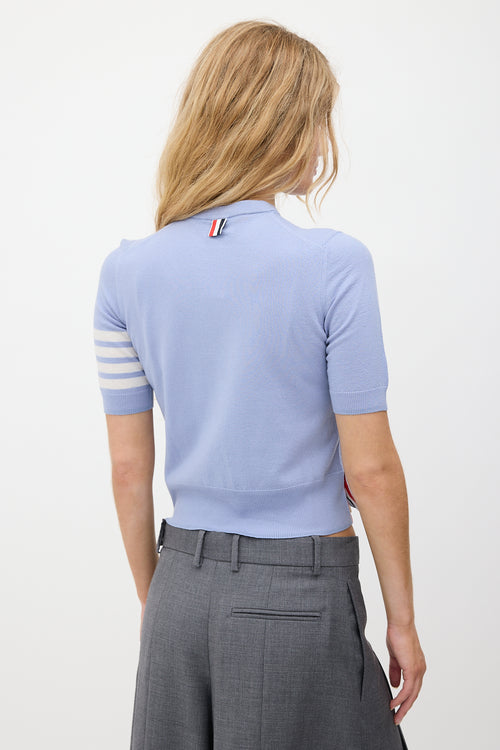 Thom Browne Wool 4-Bar Short Sleeve Sweater