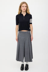 Thom Browne Merino Wool 4-Bar Polo Top