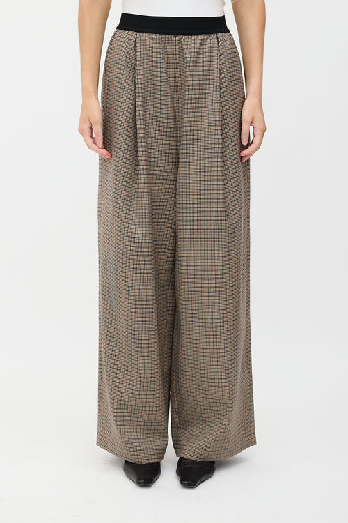 Tibi Wool Checked Wide Leg Pant