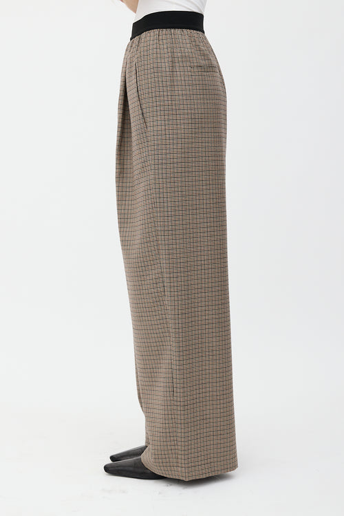 Tibi Wool Checked Wide Leg Pant