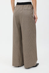 Tibi Wool Checked Wide Leg Pant