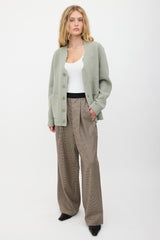 Tibi Wool Checked Wide Leg Pant