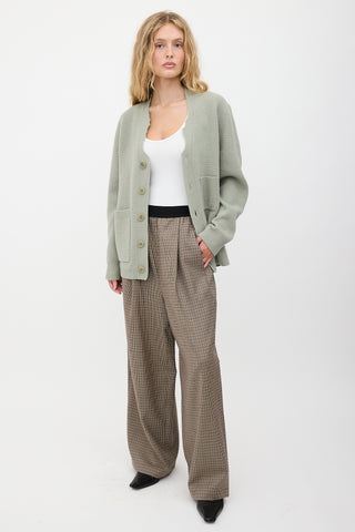 Tibi Wool Checked Wide Leg Pant