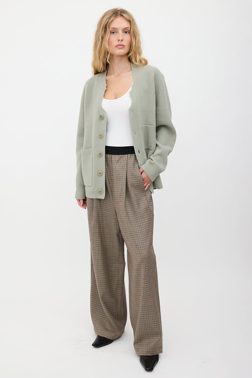 Tibi Wool Checked Wide Leg Pant
