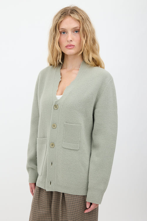 Tibi Distressed Wool Cardigan