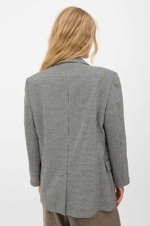 Victoria Beckham Wool Checked Open Blazer