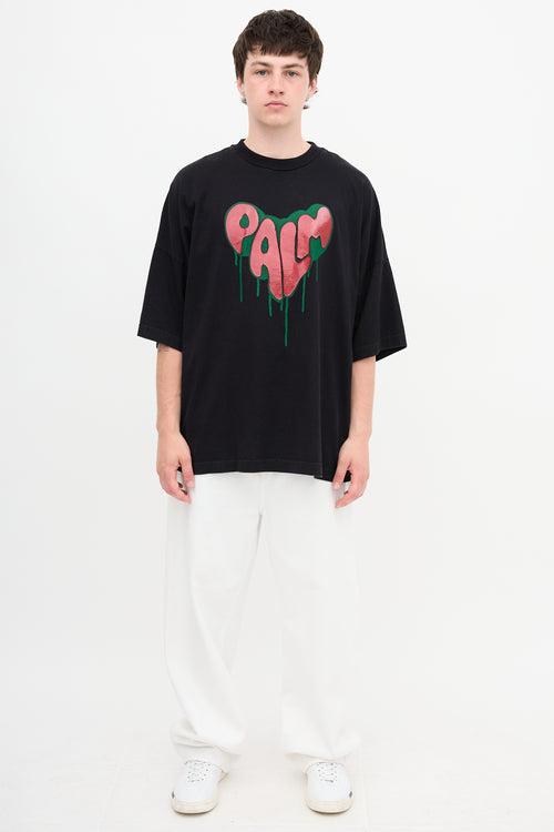 Palm Angels Spray Heart Logo T-Shirt