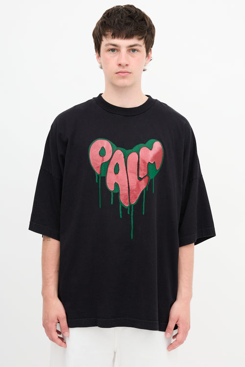 Palm Angels Spray Heart Logo T-Shirt