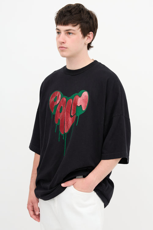 Palm Angels Spray Heart Logo T-Shirt