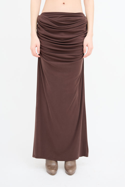 Paris Georgia Brown Raffy Maxi Skirt