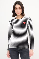 Comme des Garçons Play Black & White Striped Logo T-Shirt