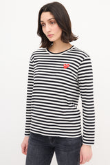 Comme des Garçons Play Black & White Striped Logo T-Shirt