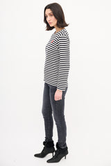 Comme des Garçons Play Black & White Striped Logo T-Shirt