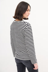 Comme des Garçons Play Black & White Striped Logo T-Shirt
