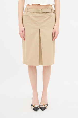 Prada Belted Logo Skirt
