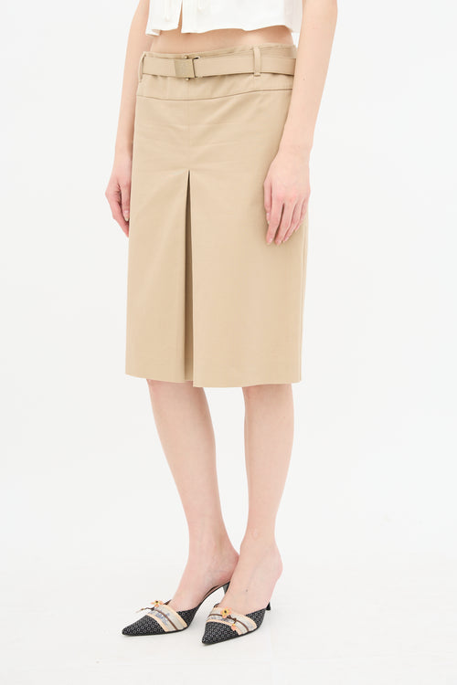 Prada Belted Logo Skirt