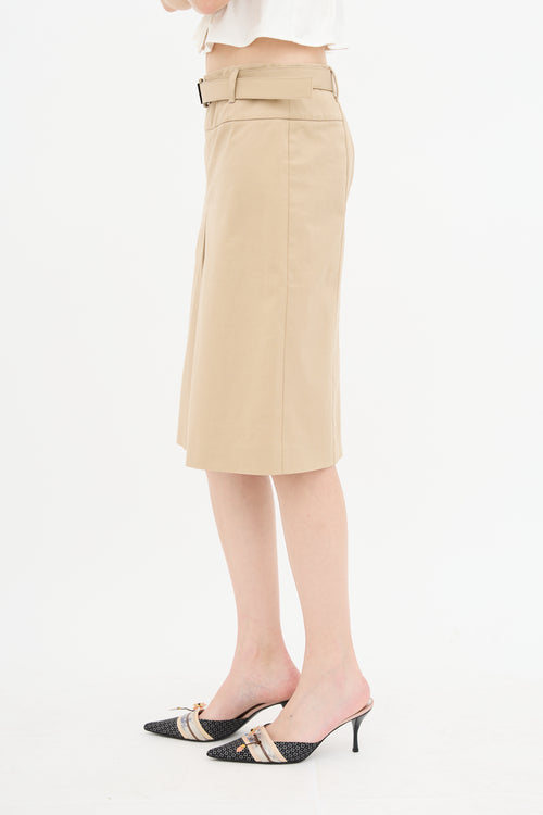 Prada Belted Logo Skirt