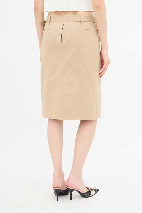 Prada Belted Logo Skirt