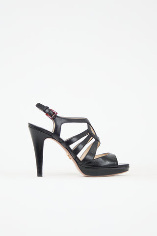 Prada Leather Caged Slingback Heel