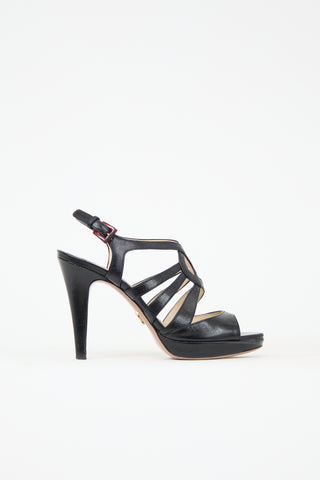 Prada Leather Caged Slingback Heel