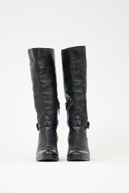 Prada Patent Leather Buckle Boot