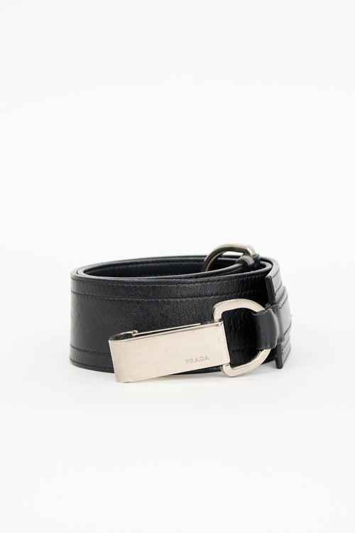 Prada Leather Push Clasp Belt