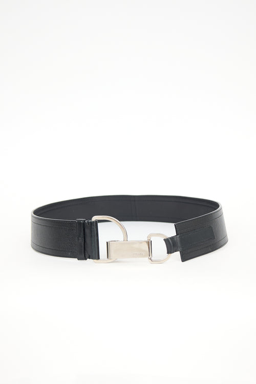 Prada Leather Push Clasp Belt