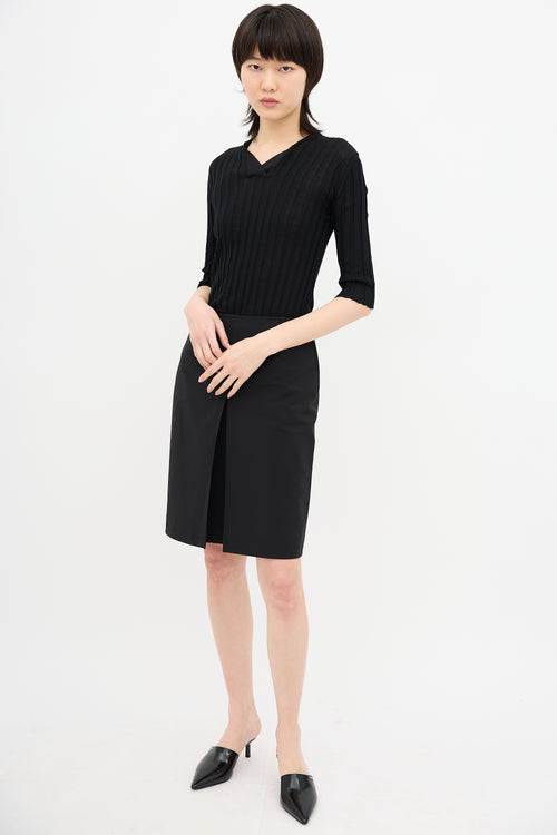 Prada Pleated Midi Skirt