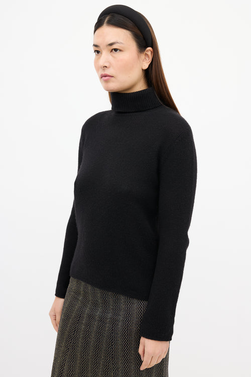 Prada Black Knit Turtleneck Sweater