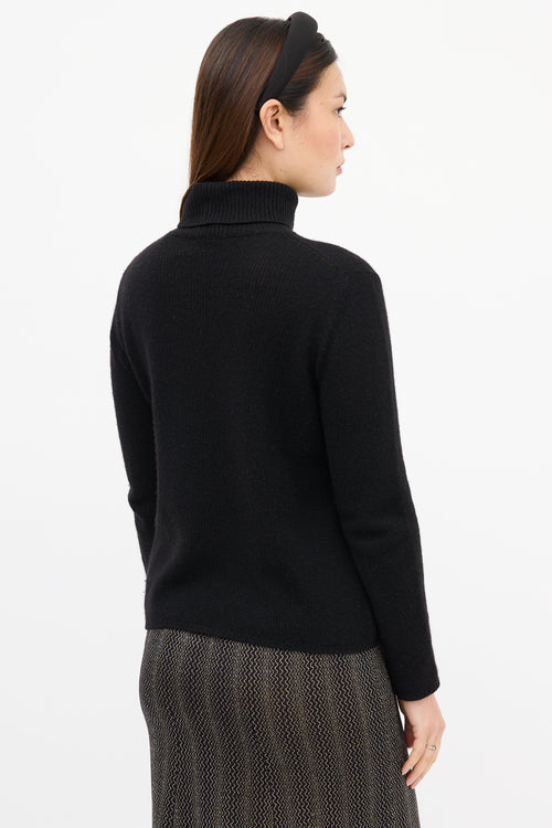 Prada Black Knit Turtleneck Sweater