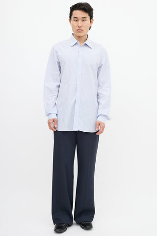 Prada Blue & White Striped Shirt