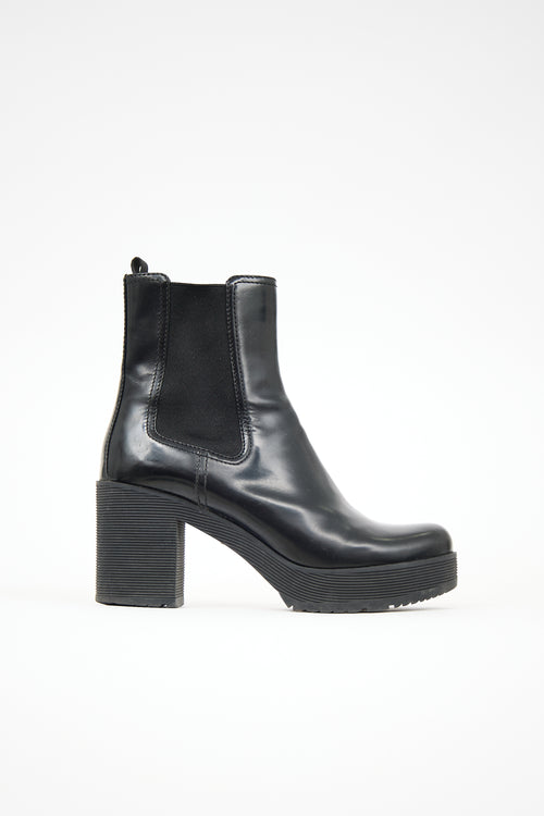 Prada Leather Platform Chelsea Boot