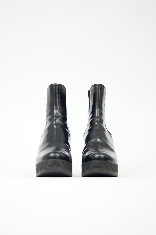 Prada Leather Platform Chelsea Boot
