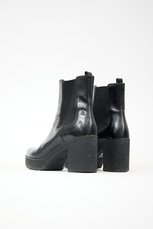 Prada Leather Platform Chelsea Boot