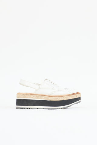 Prada Leather Brogue Slingback Oxford