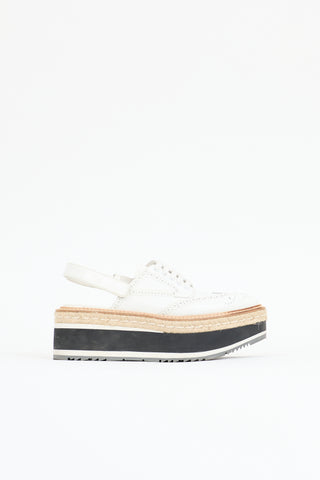 Prada Leather Brogue Slingback Oxford