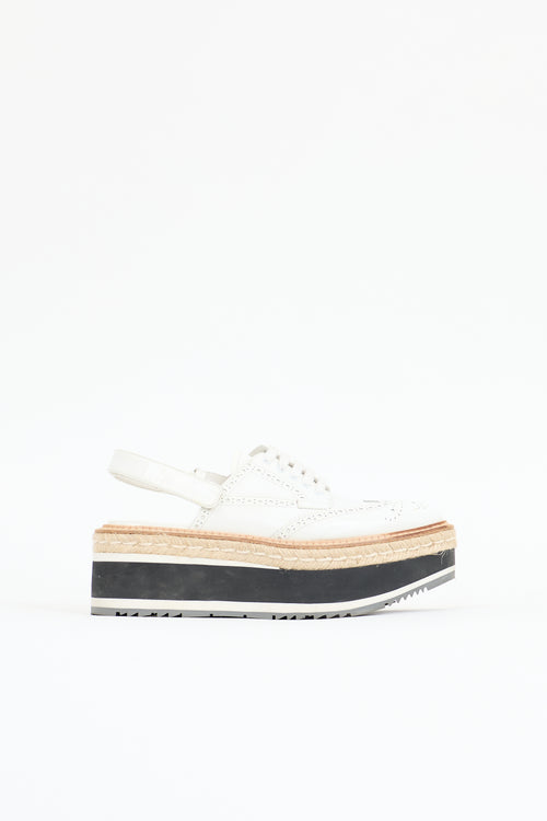 Prada Leather Brogue Slingback Oxford