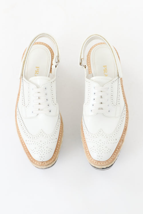 Prada Leather Brogue Slingback Oxford